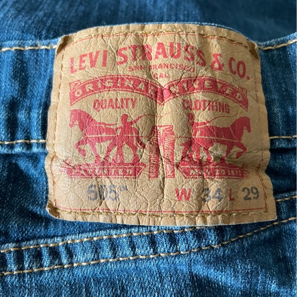 Levi's 505 Men's Size W 34 L 29 Regular Classic Straight Leg Jeans - Picture 7 of 10